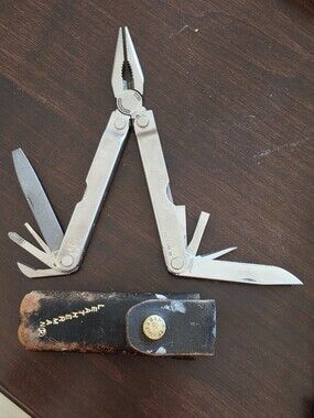 Leatherman Multi-Tool with Leather Sheath, Vintage, Made In Usa Portland
